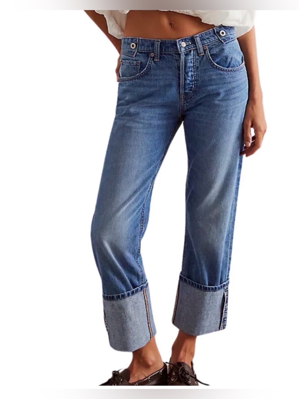 We The Free Slade Slim Selvedge Jeans Size 29 cuffed